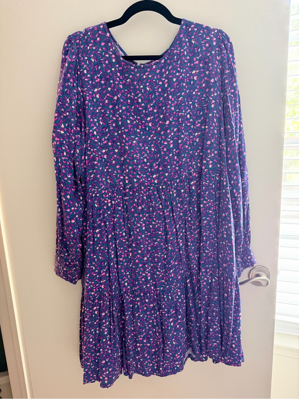 a new day Purple Floral Tiered Long-Sleeve Dress